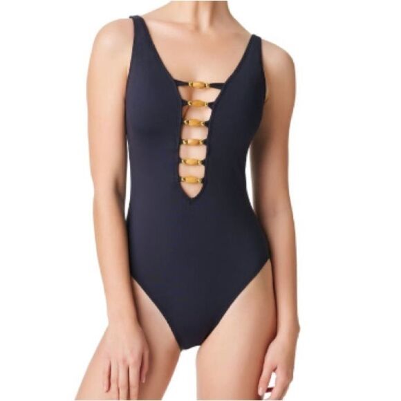 Bleu by Rod Beattie Women's Kore Lace-Up One Piece swimming suit, swimwear 6, 4 - Picture 6 of 14